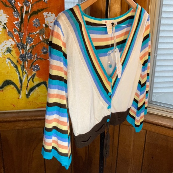 Tulle Anthropologie Knit Crop Cardigan in M NWT - Picture 8 of 10